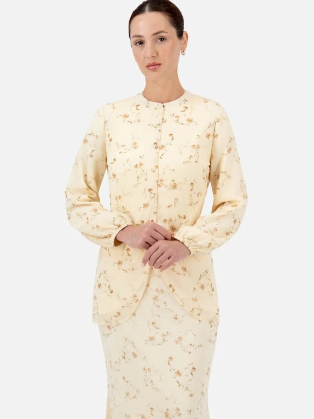 Curved Split Hem Blouse Butterbloom